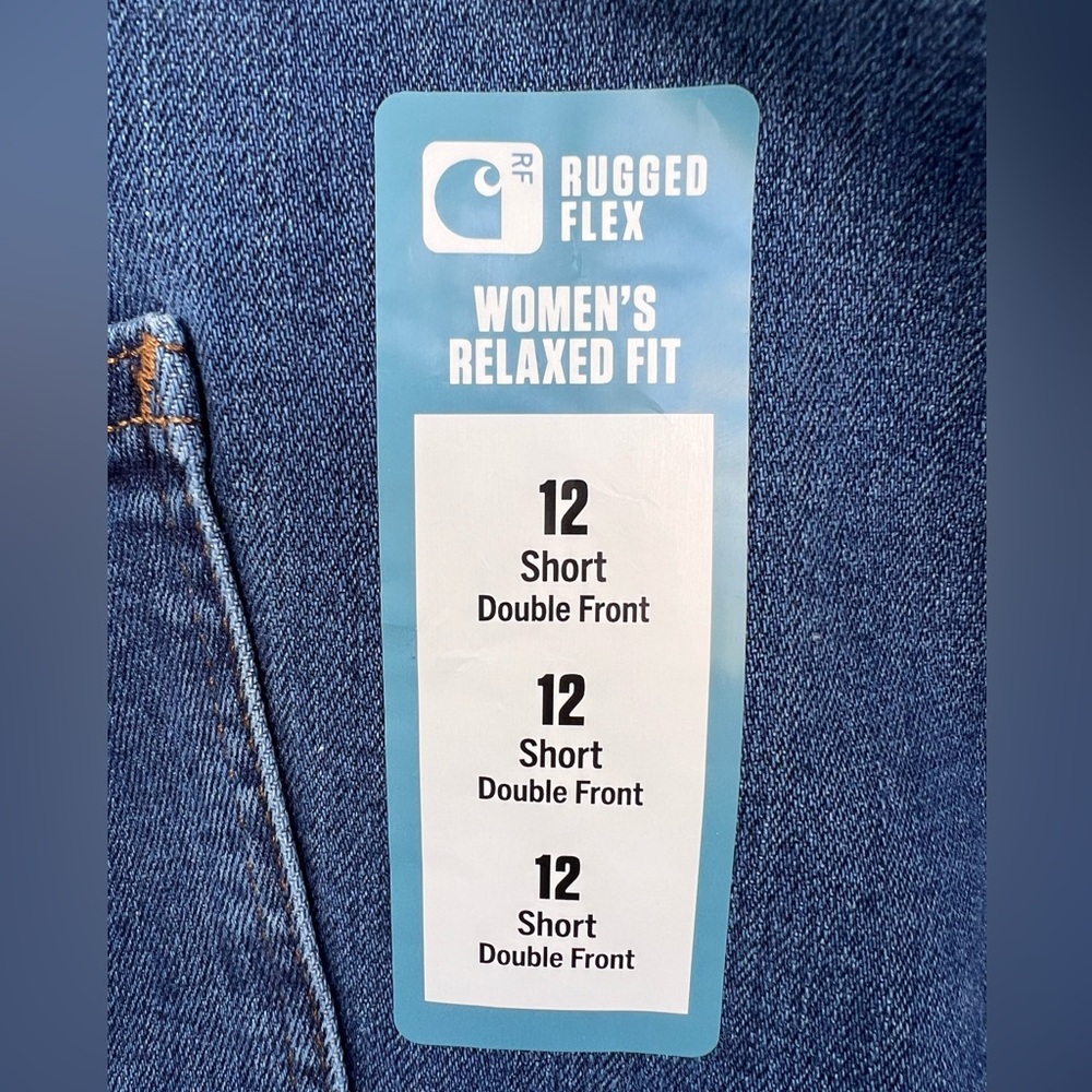 Carhartt Rugged Flex Relaxed Fit Double Front Jean Womens Sz 12S 105110-H97 NWT - Picture 13 of 15